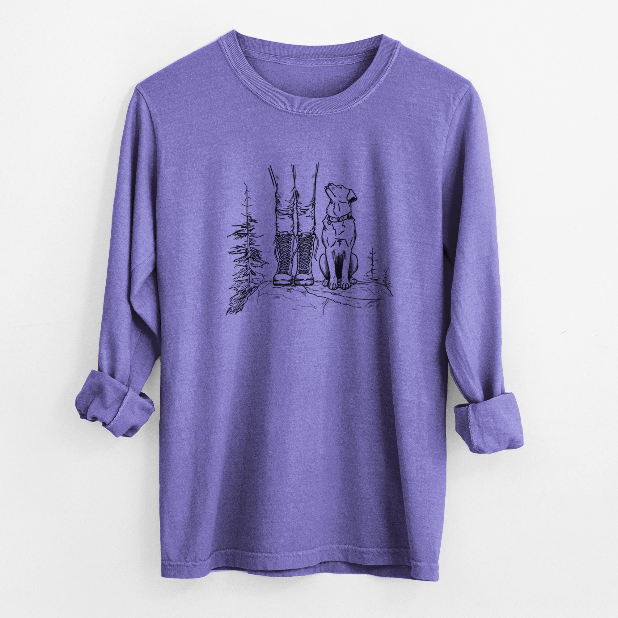 Trail Companions - Hiking with Dogs - Unisex Comfort Colors 100% Cotton Long Sleeve