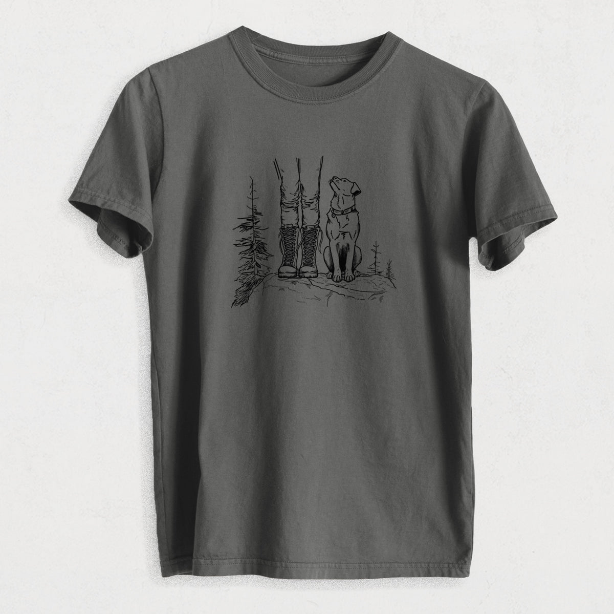 Trail Companions - Hiking with Dogs - Heavyweight Men&#39;s 100% Organic Cotton Tee