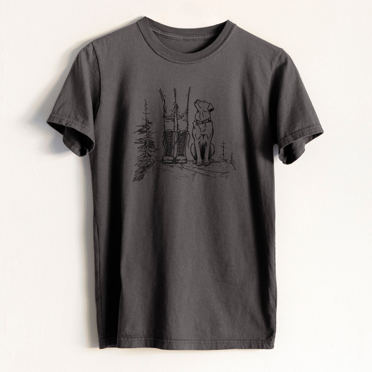 Trail Companions - Hiking with Dogs - Heavyweight Men&#39;s 100% Organic Cotton Tee