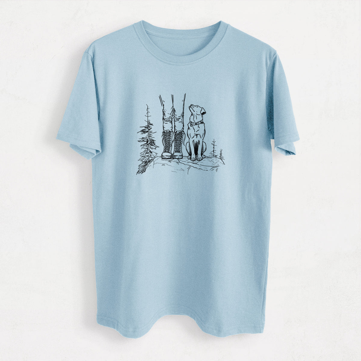 Trail Companions - Hiking with Dogs - Heavyweight Men&#39;s 100% Organic Cotton Tee