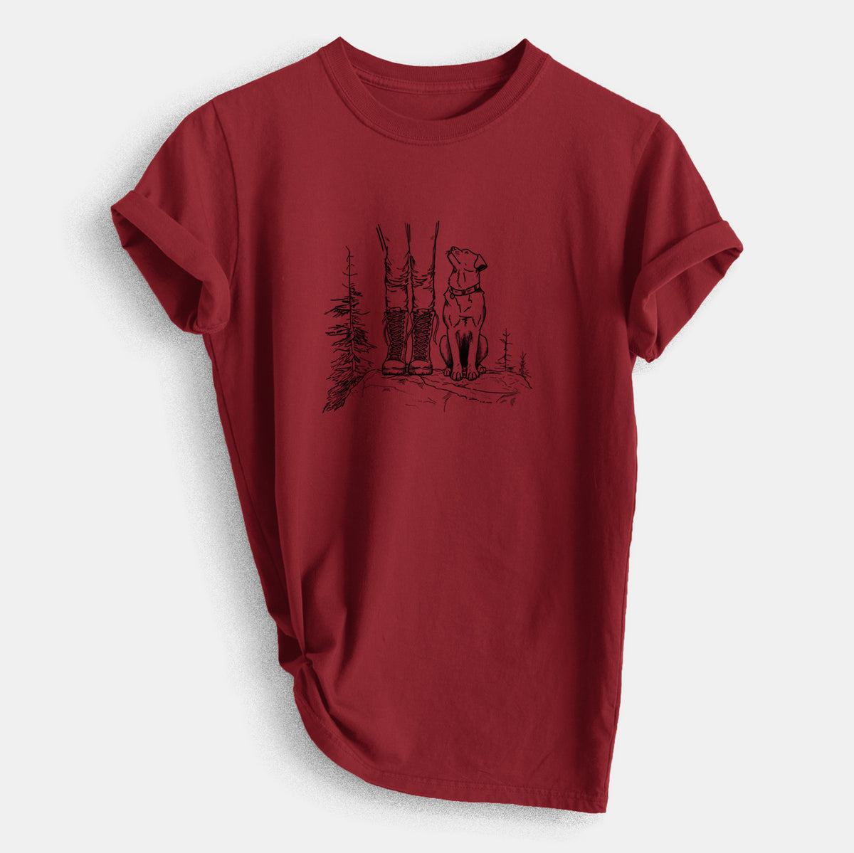 Trail Companions - Hiking with Dogs - Heavyweight Men&#39;s 100% Organic Cotton Tee