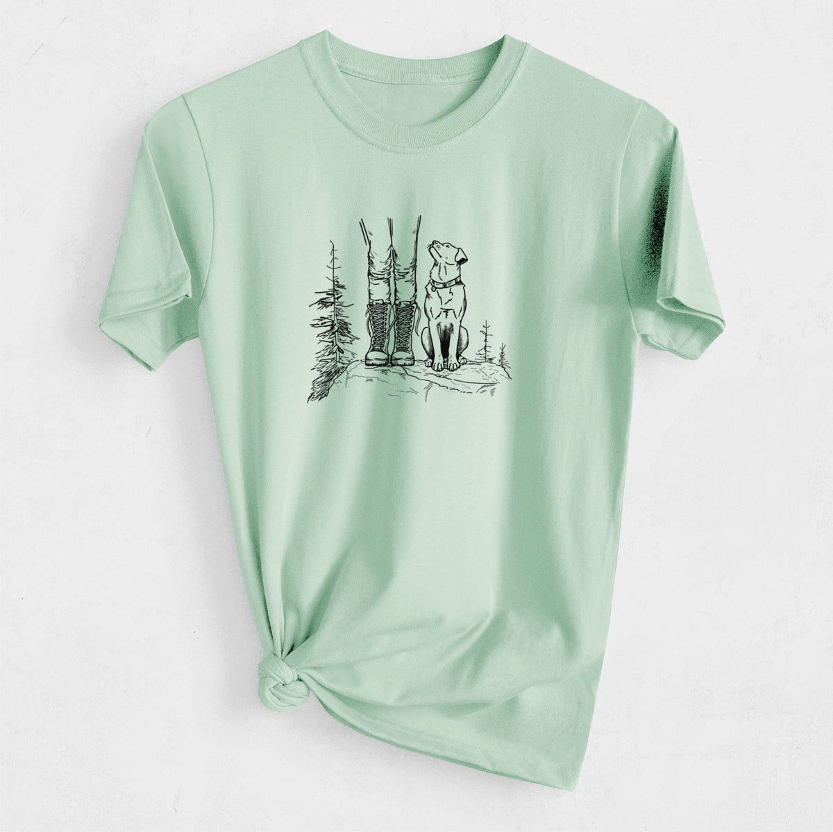Trail Companions - Hiking with Dogs - Heavyweight Men&#39;s 100% Organic Cotton Tee