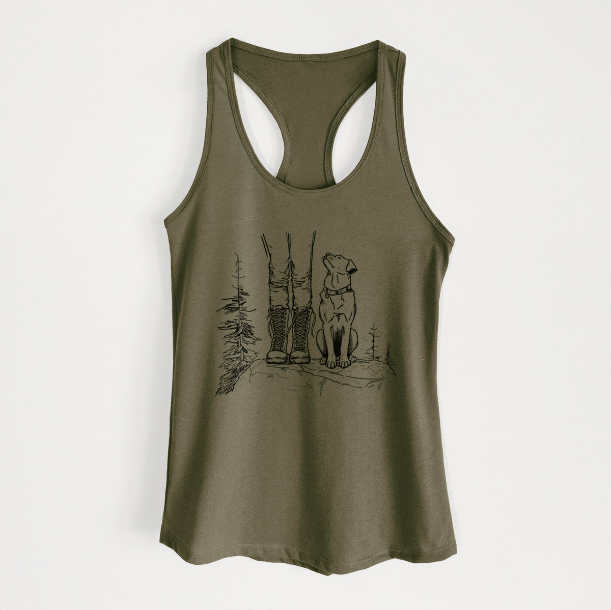 Trail Companions - Hiking with Dogs - Women&#39;s Racerback Tanktop