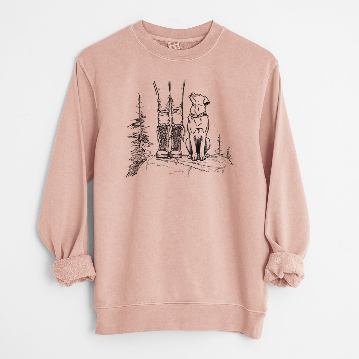 Trail Companions - Hiking with Dogs - Unisex Pigment Dyed Crew Sweatshirt