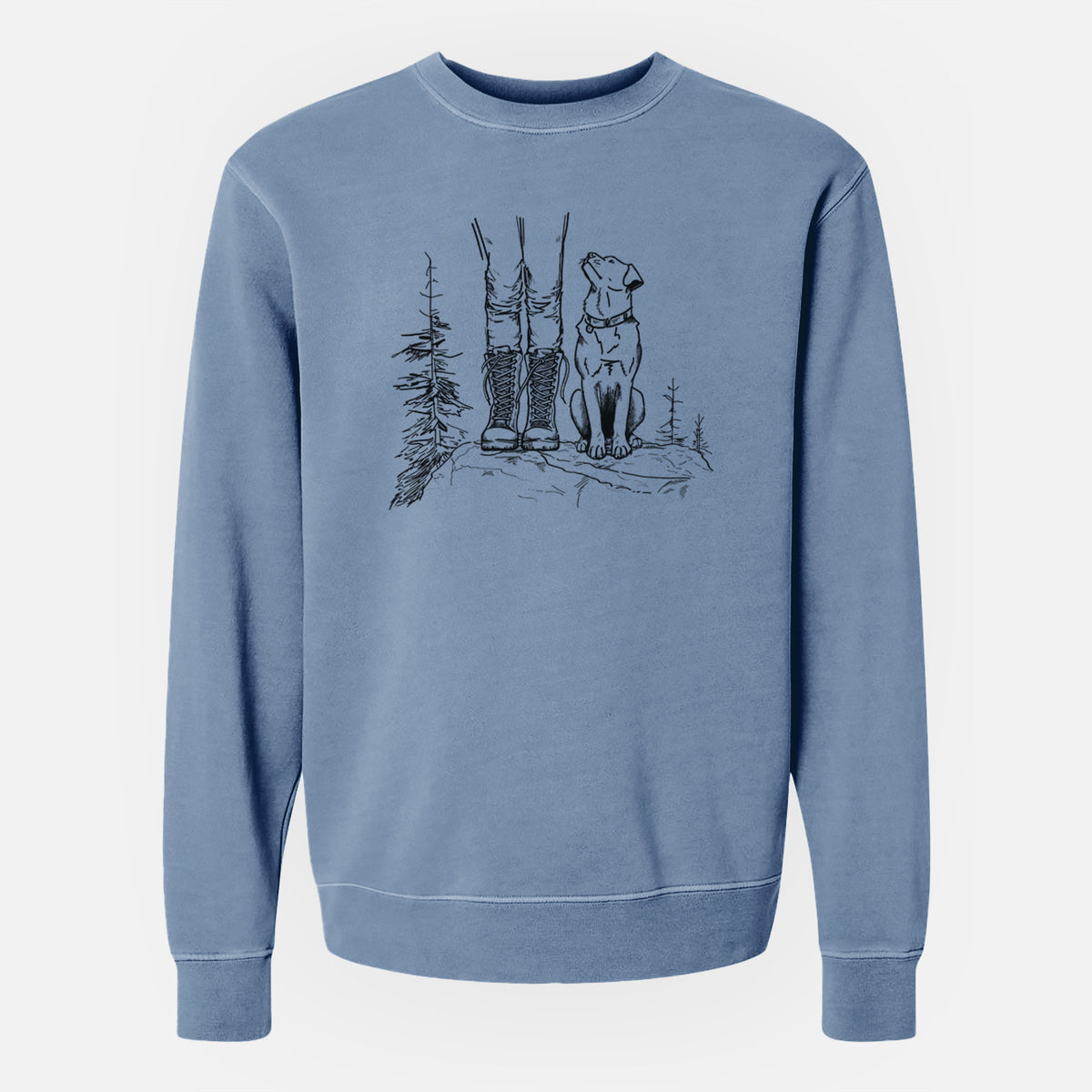 Trail Companions - Hiking with Dogs - Unisex Pigment Dyed Crew Sweatshirt