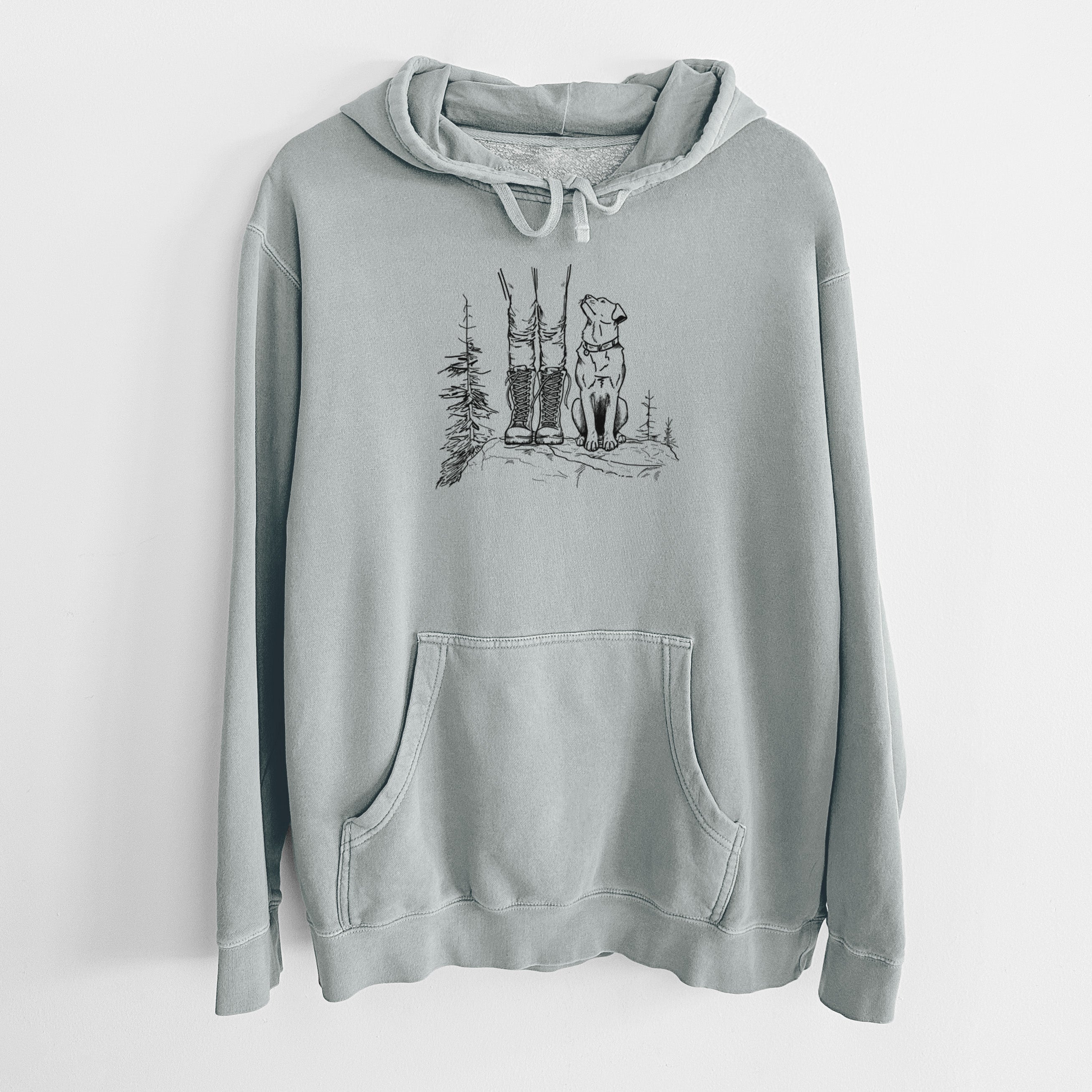 Trail Companions - Hiking with Dogs - Unisex Pigment Dyed Hoodie