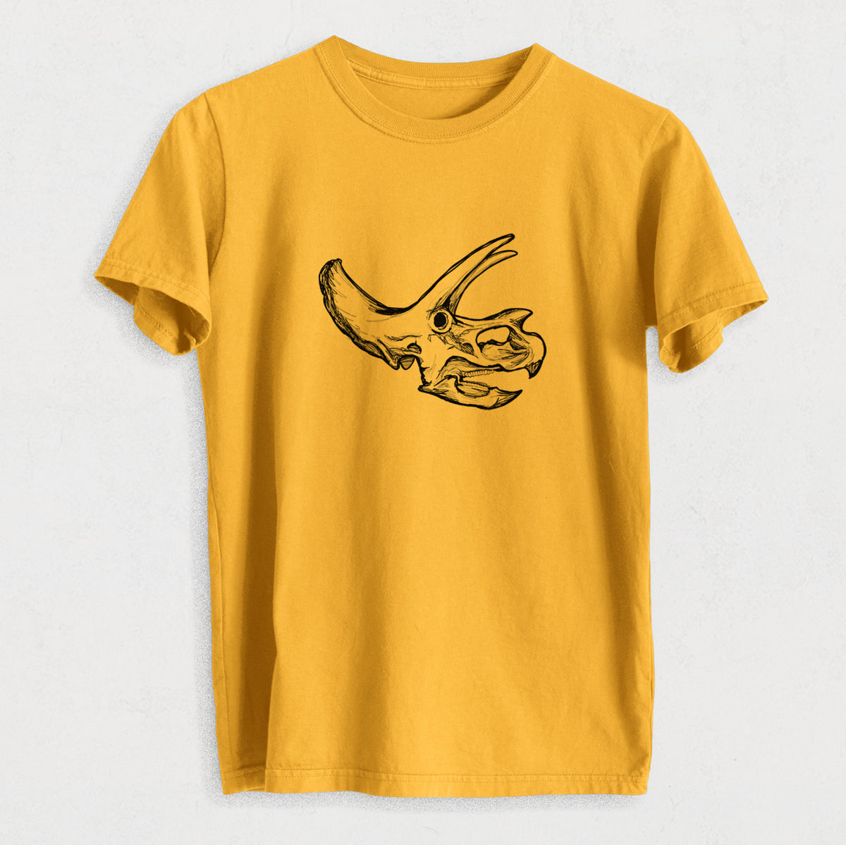 Triceratops Skull - Heavyweight Men&#39;s 100% Organic Cotton Tee