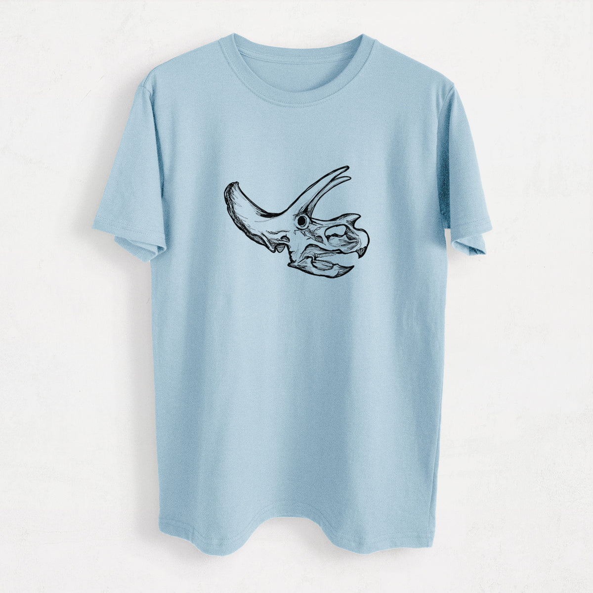 Triceratops Skull - Heavyweight Men&#39;s 100% Organic Cotton Tee