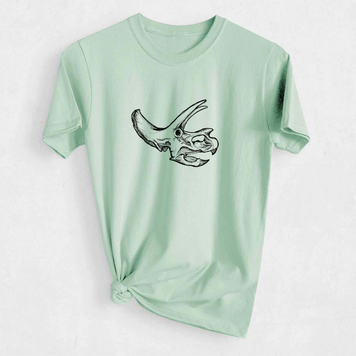 Triceratops Skull - Heavyweight Men&#39;s 100% Organic Cotton Tee