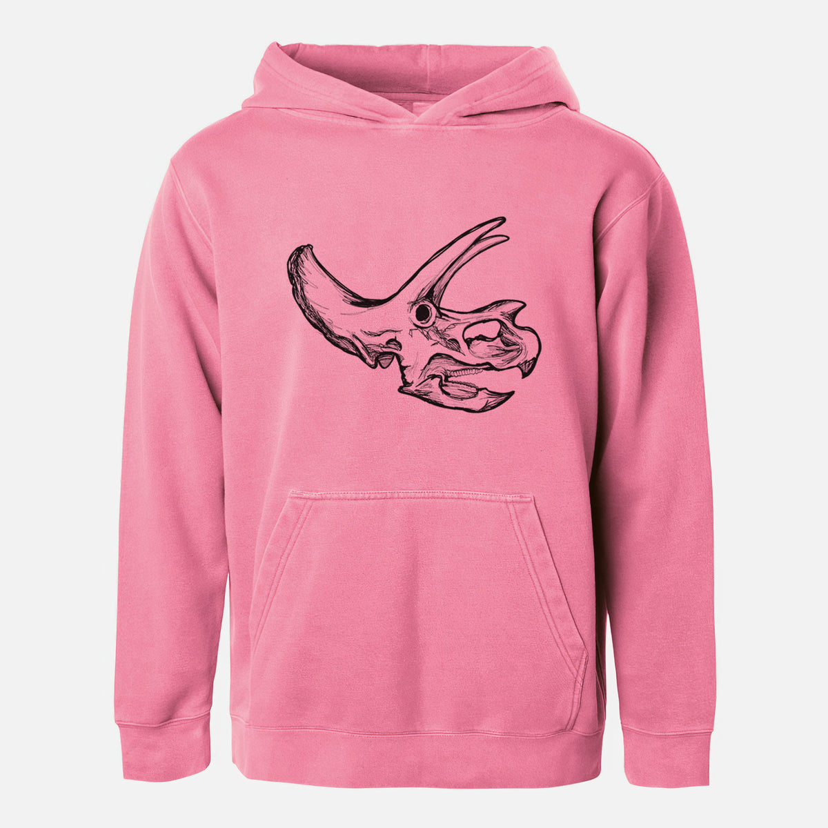 Triceratops Skull - Youth Pigment Dyed Hoodie