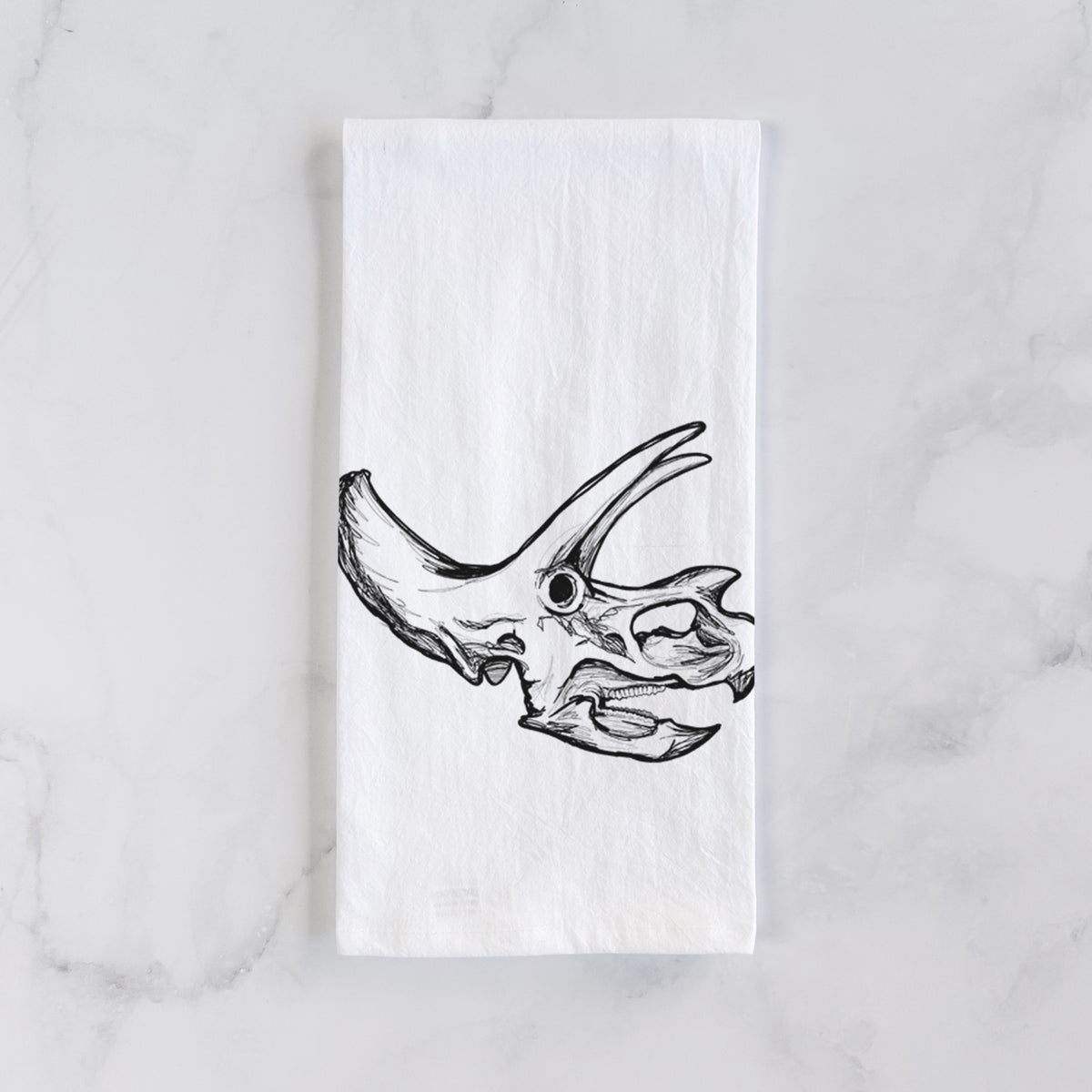 Triceratops Skull Tea Towel