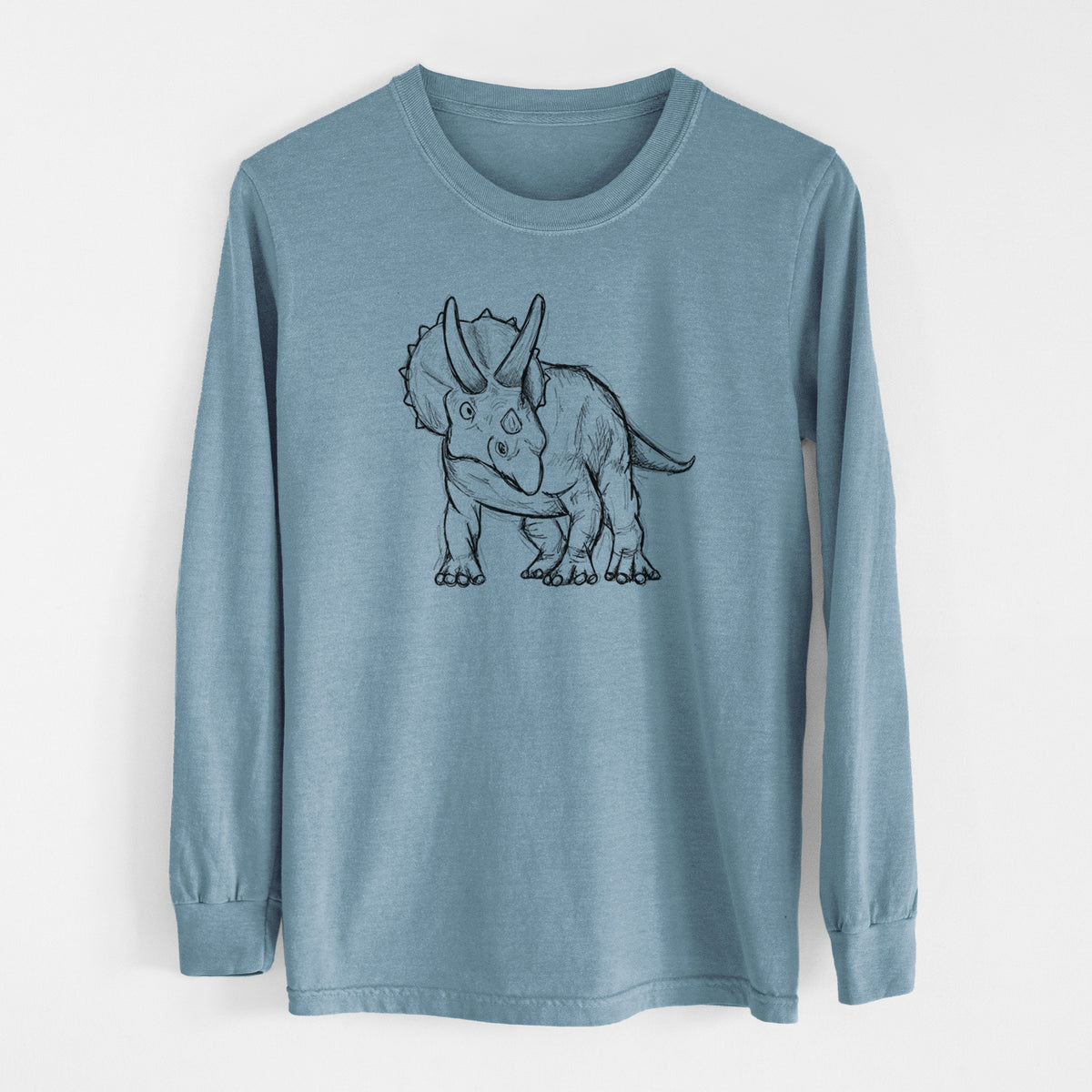 Triceratops Horridus - Men&#39;s Heavyweight 100% Cotton Long Sleeve