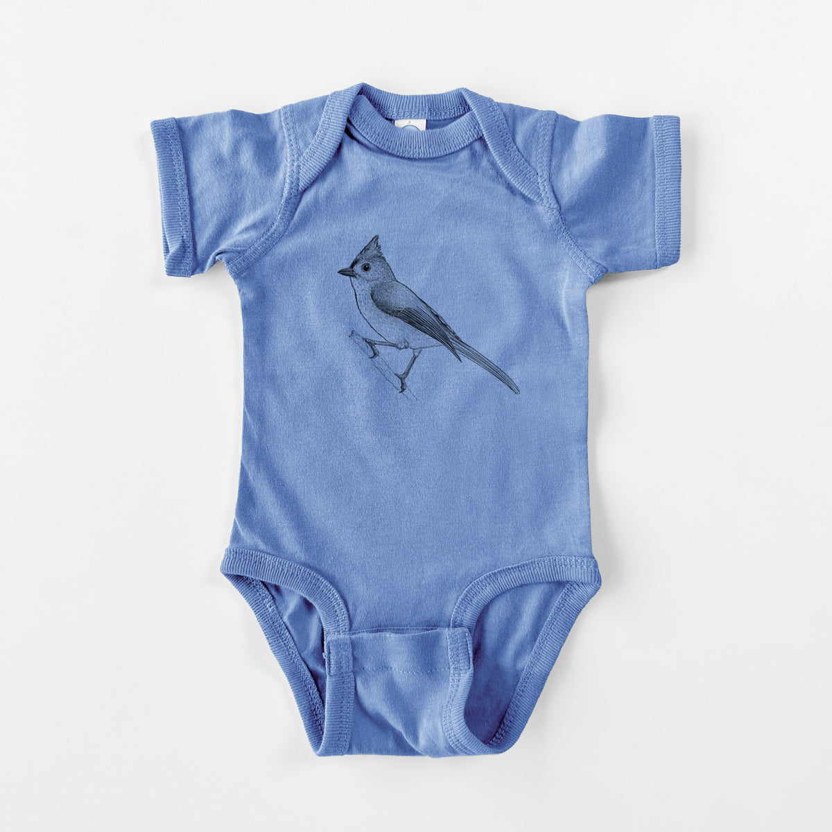 Tufted Titmouse - Baeolophus bicolor - Baby Fine Jersey Bodysuit