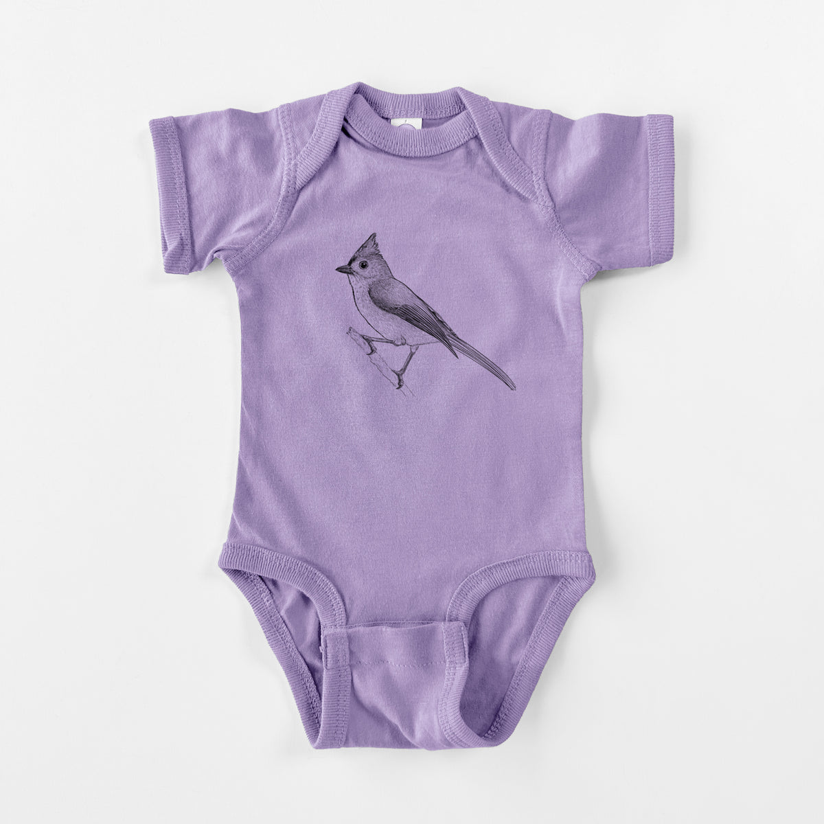 Tufted Titmouse - Baeolophus bicolor - Baby Fine Jersey Bodysuit