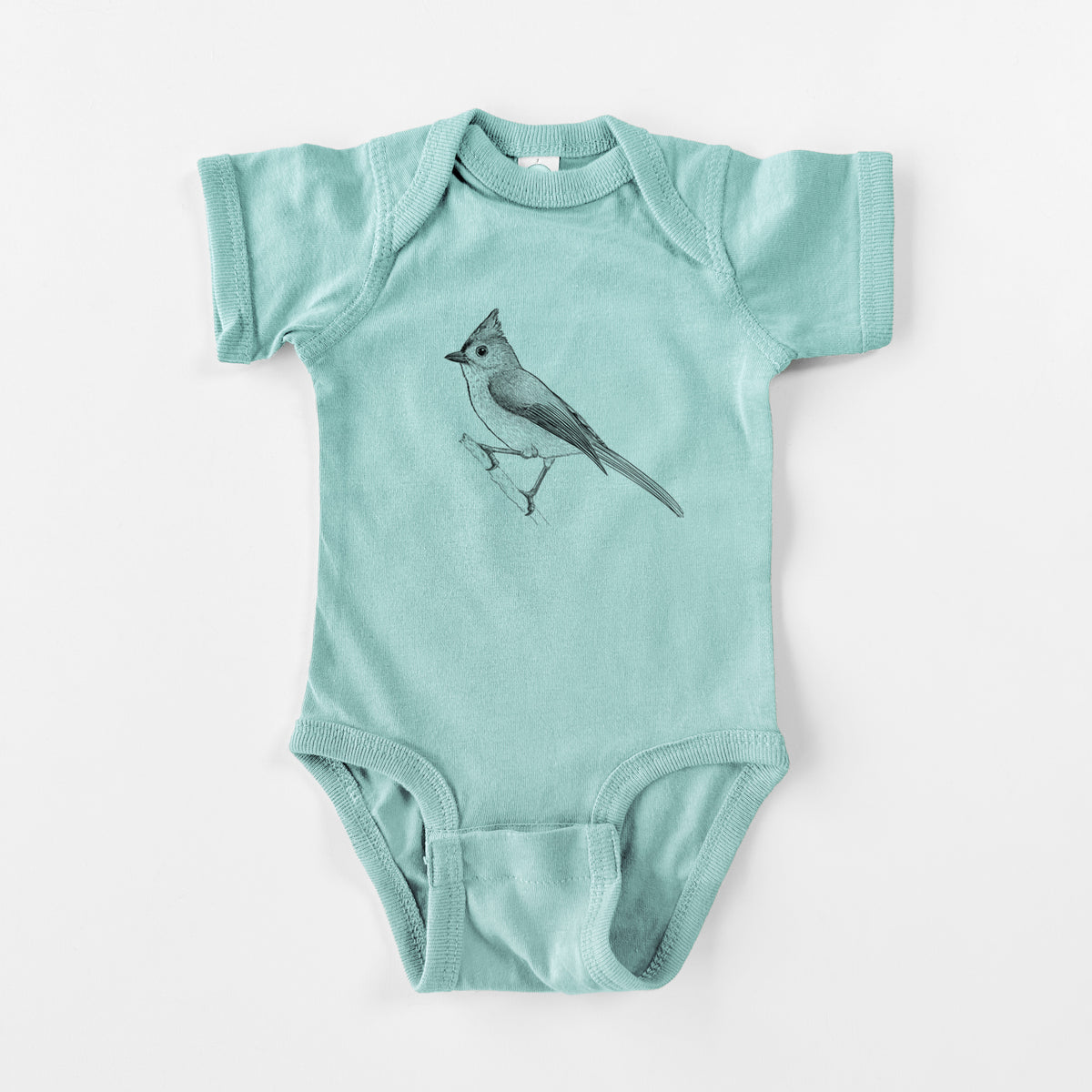 Tufted Titmouse - Baeolophus bicolor - Baby Fine Jersey Bodysuit