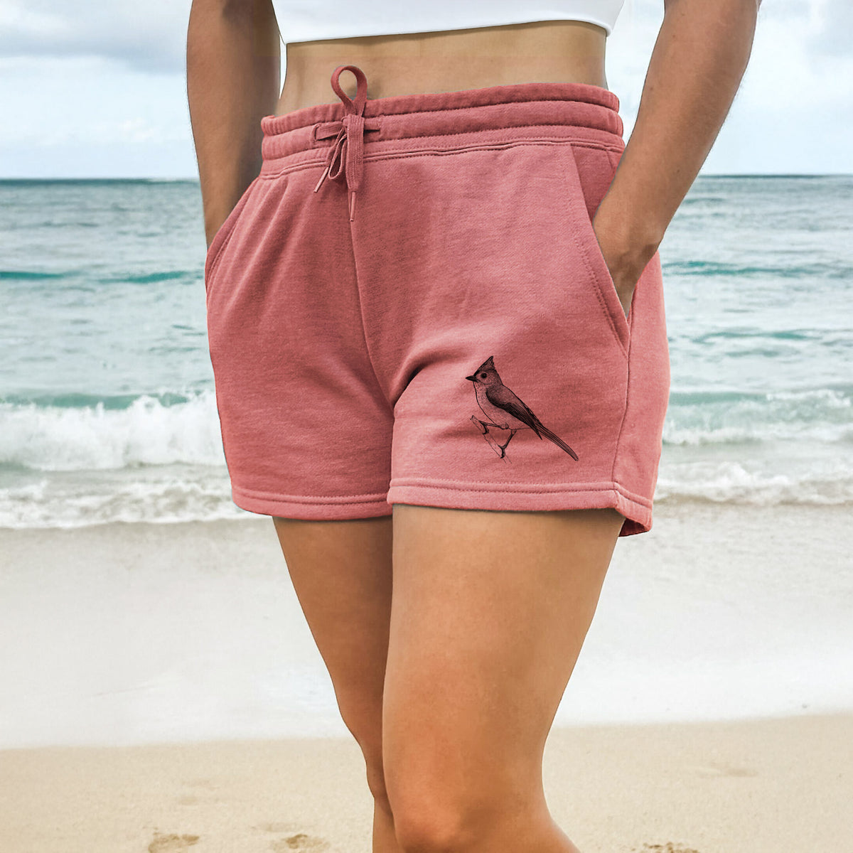Tufted Titmouse - Baeolophus bicolor - Women&#39;s Cali Wave Shorts