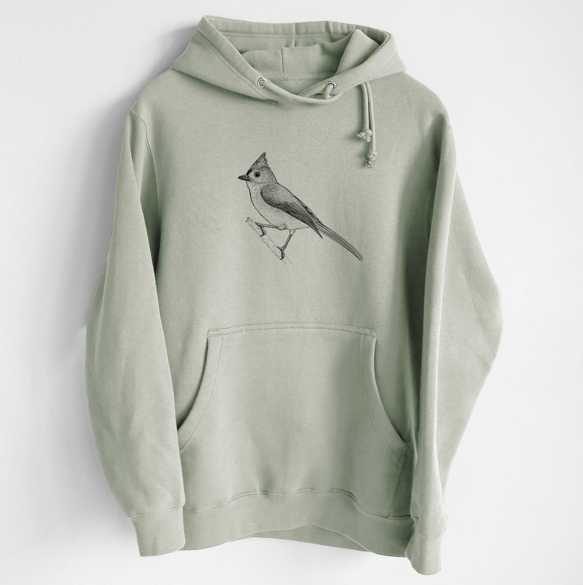 Tufted Titmouse - Baeolophus bicolor - Heavyweight Fleece Hoodie