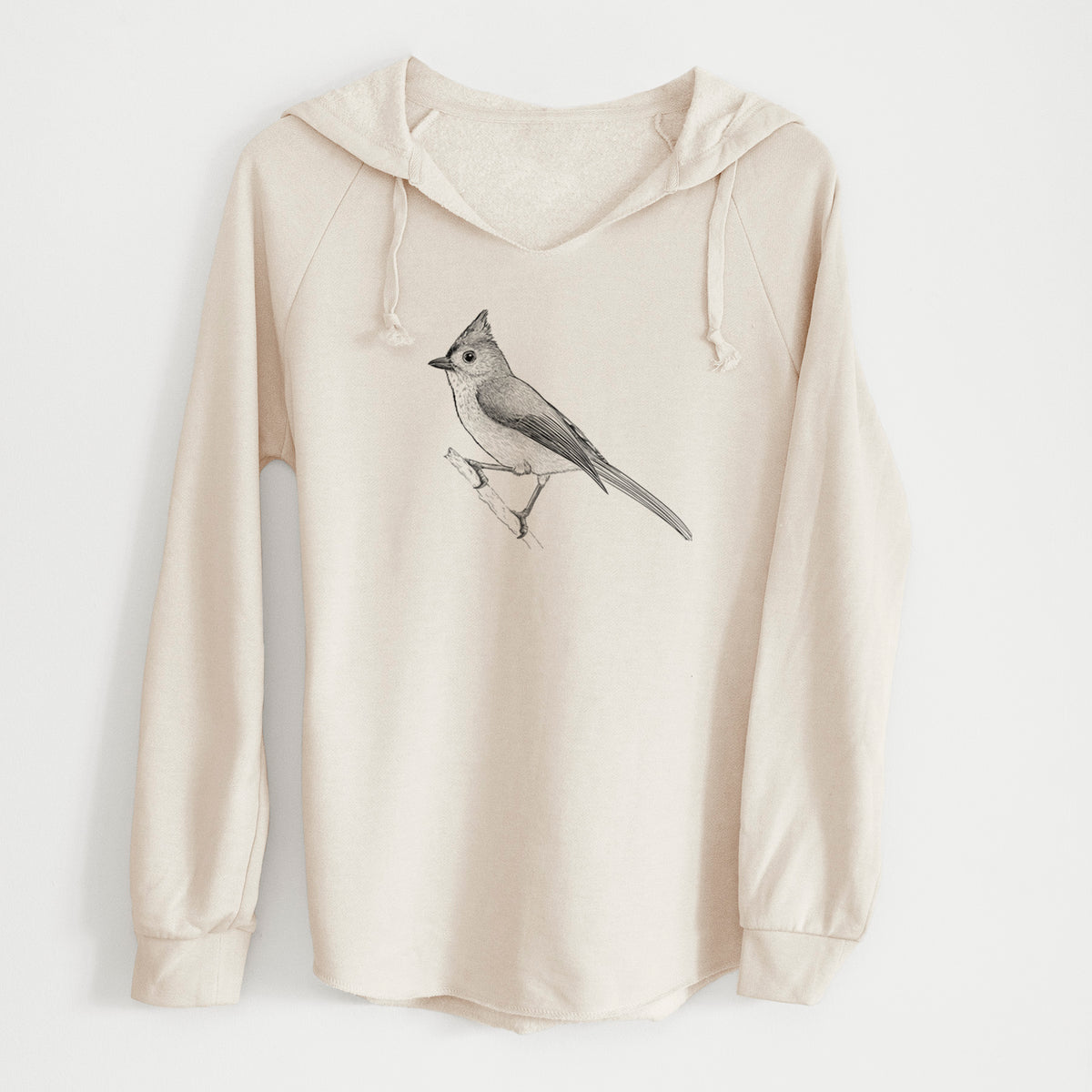 Tufted Titmouse - Baeolophus bicolor - Cali Wave Hooded Sweatshirt