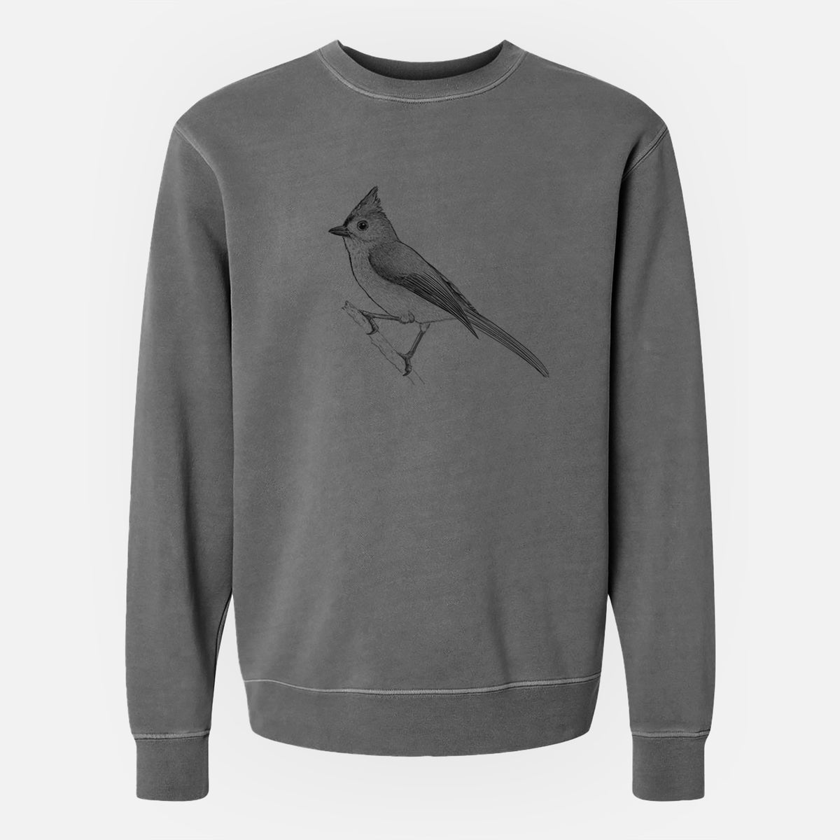 Tufted Titmouse - Baeolophus bicolor - Unisex Pigment Dyed Crew Sweatshirt