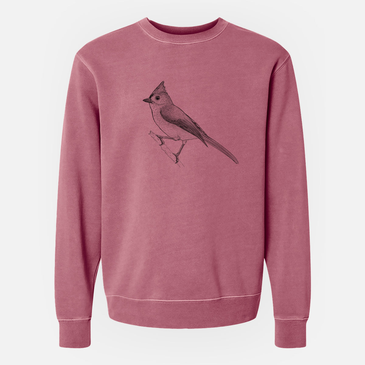 Tufted Titmouse - Baeolophus bicolor - Unisex Pigment Dyed Crew Sweatshirt