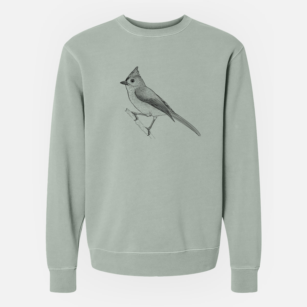 Tufted Titmouse - Baeolophus bicolor - Unisex Pigment Dyed Crew Sweatshirt