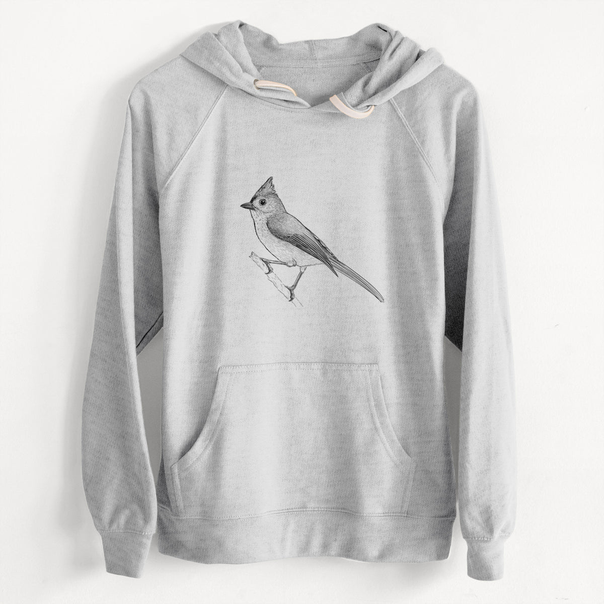 CLEARANCE - Tufted Titmouse - Baeolophus bicolor  - Unisex Slim Fit Loopback Terry Hoodie