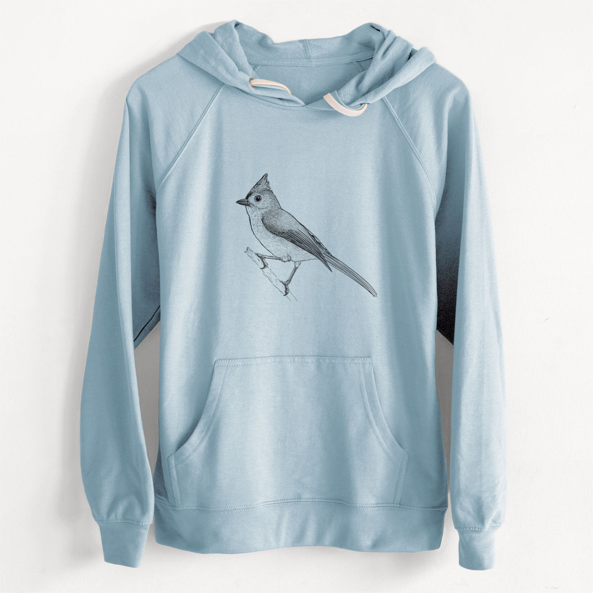 CLEARANCE - Tufted Titmouse - Baeolophus bicolor  - Unisex Slim Fit Loopback Terry Hoodie