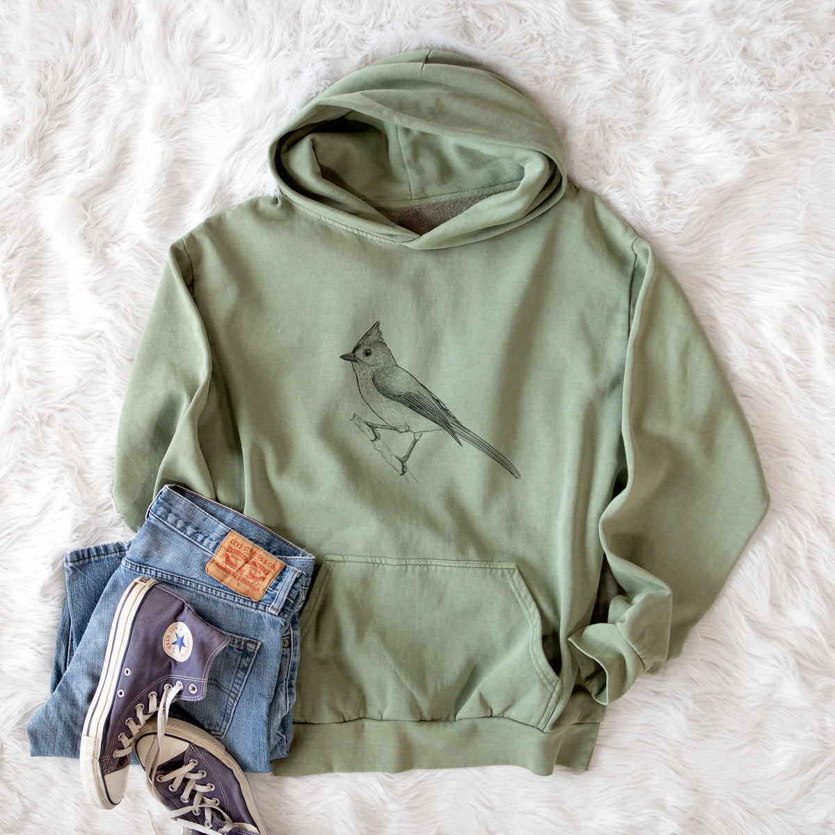 Tufted Titmouse - Baeolophus bicolor  - Urban Heavyweight Hoodie