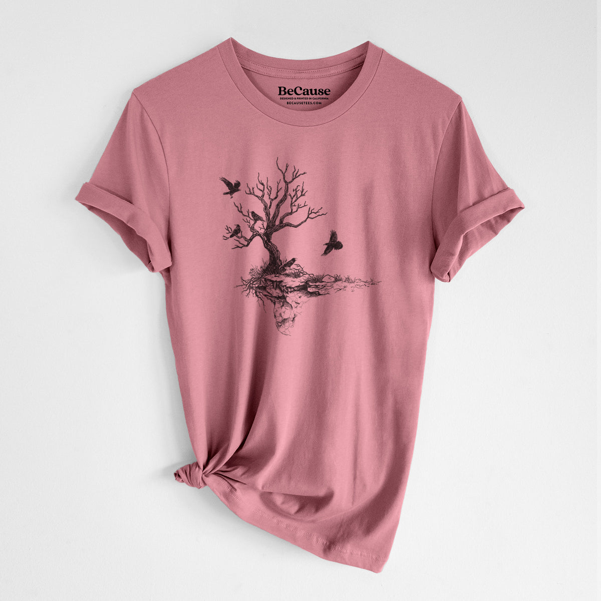 Twisted Tree with Ravens - Lightweight 100% Cotton Unisex Crewneck