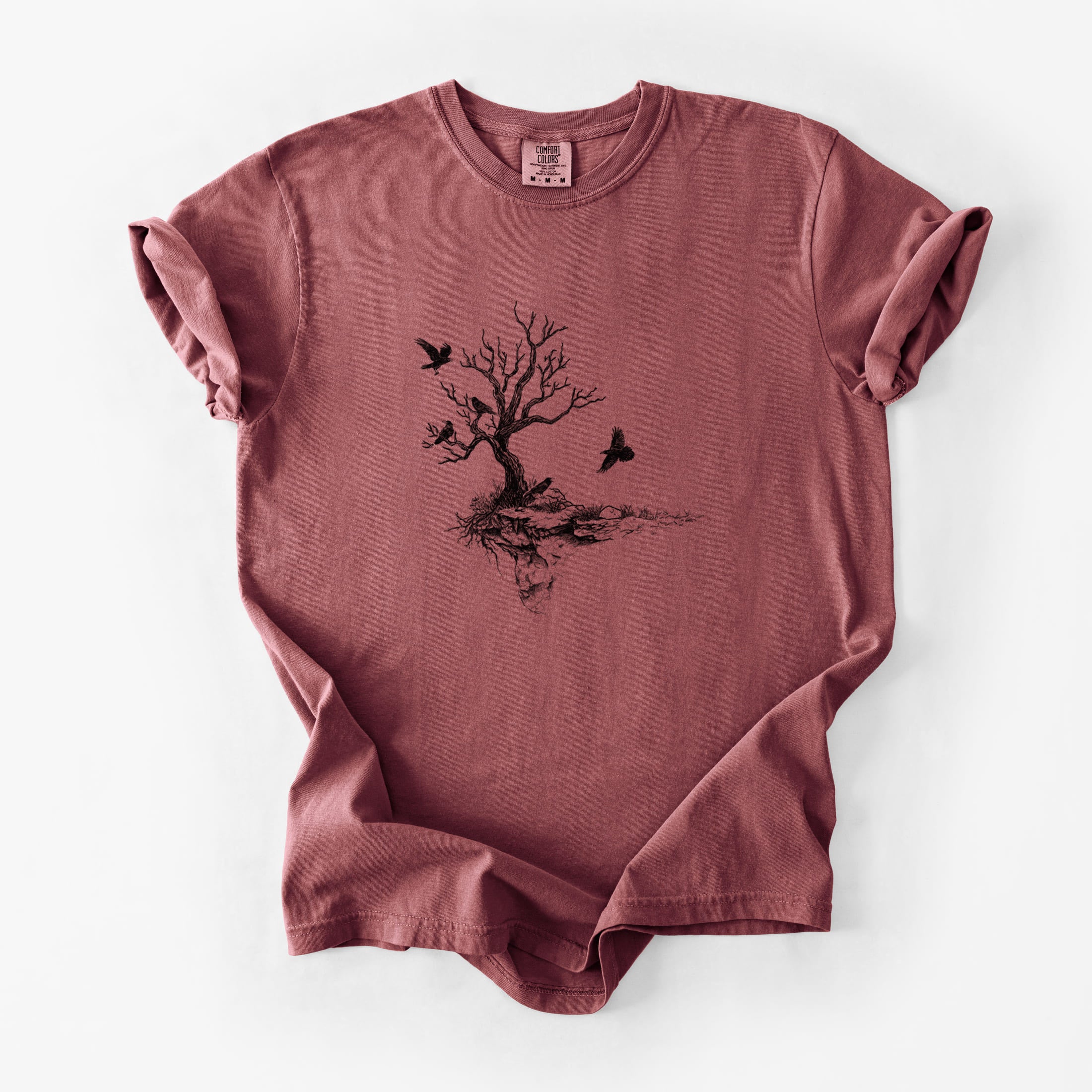 Twisted Tree with Ravens - Unisex Comfort Colors Garment-Dyed Heavyweight T-shirt