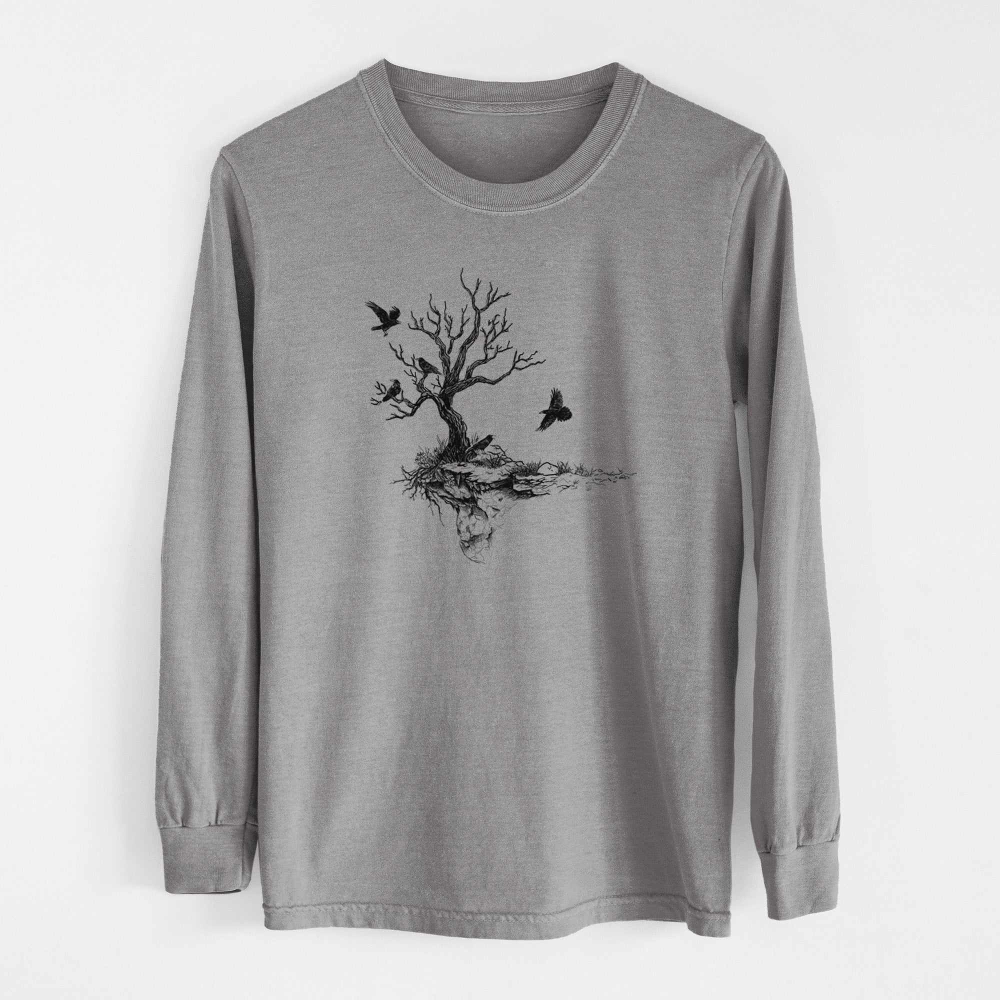 Twisted Tree with Ravens - Unisex Comfort Colors 100% Cotton Long Sleeve