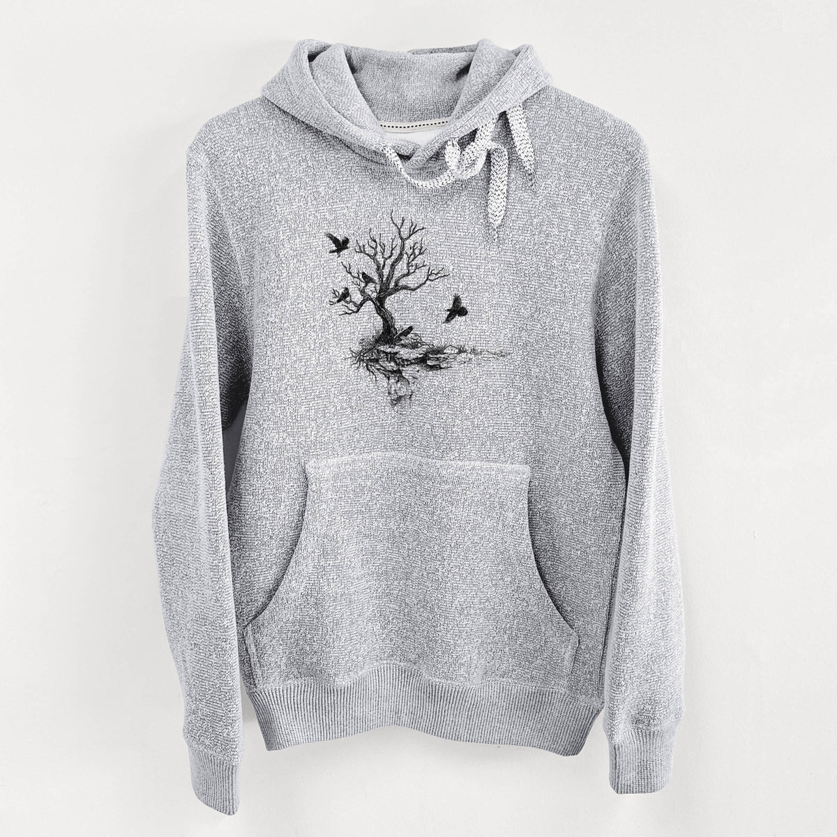 Twisted Tree with Ravens - Knit Hoodie