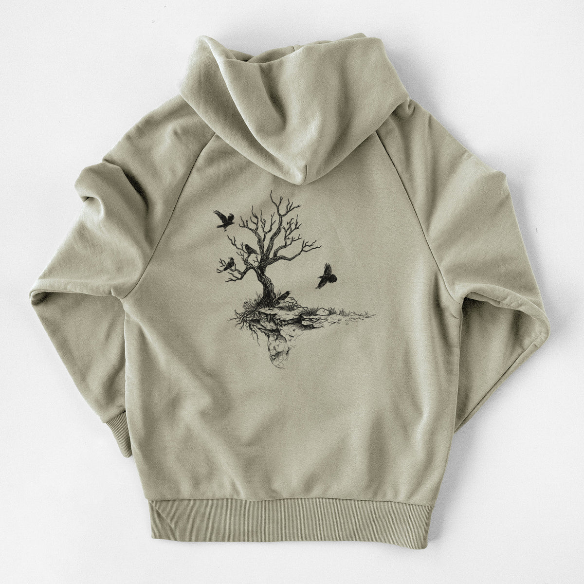 Twisted Tree with Ravens - UltraLuxe Heavyweight French Terry Hoodie