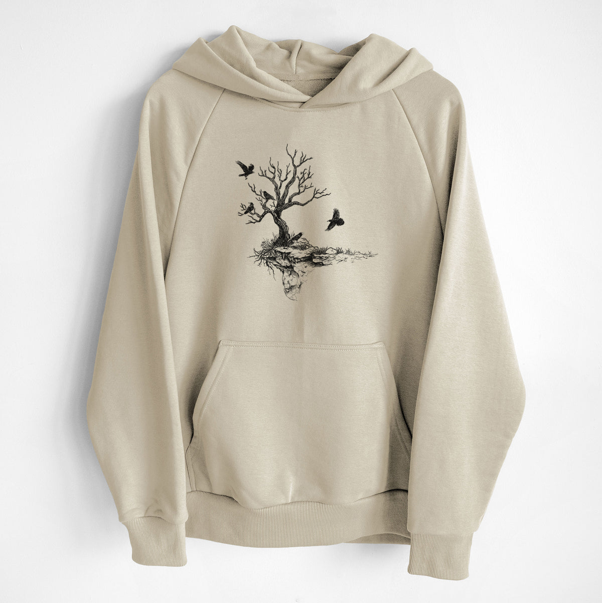 Twisted Tree with Ravens - UltraLuxe Heavyweight French Terry Hoodie
