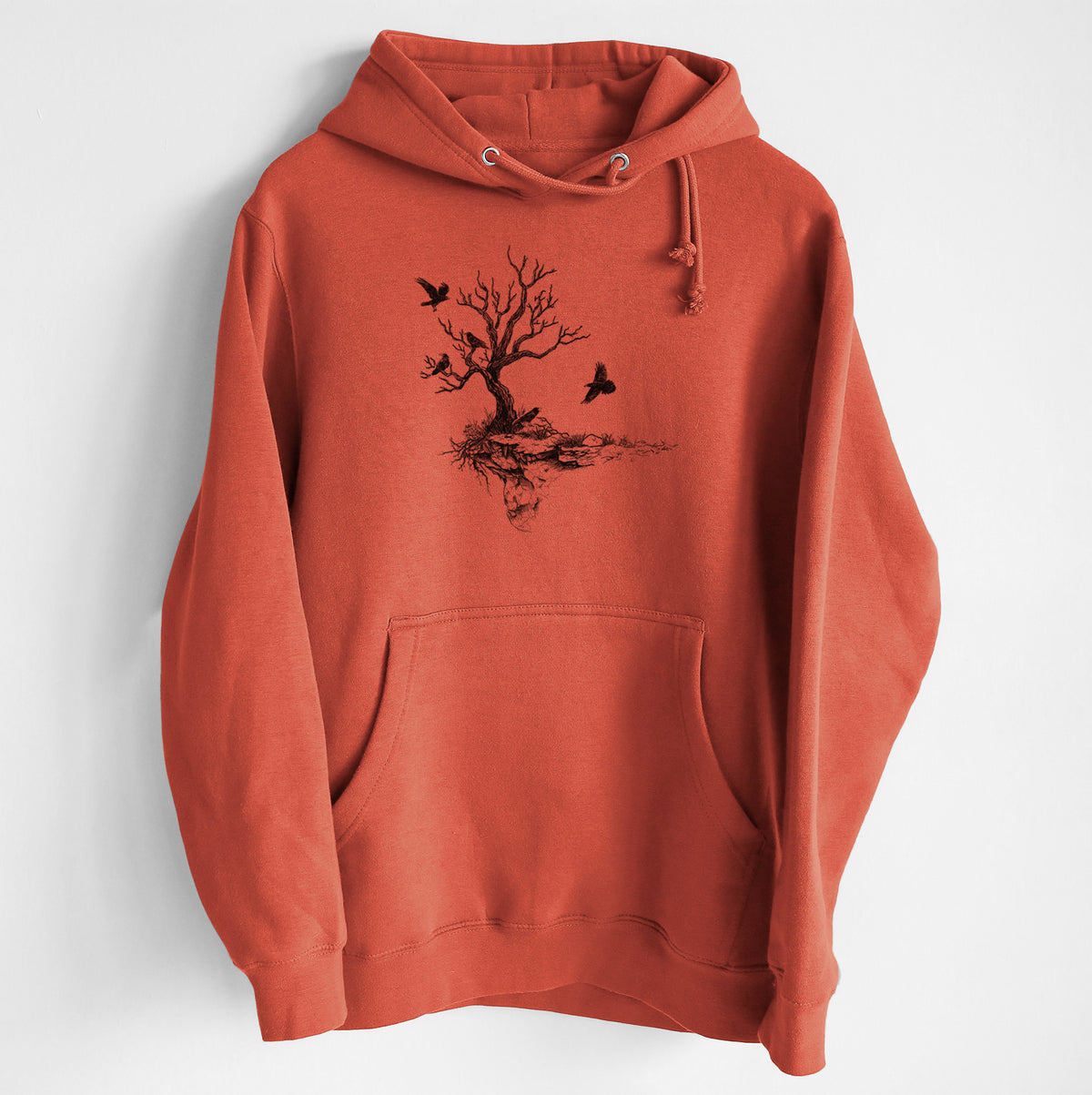 Twisted Tree with Ravens - Heavyweight Fleece Hoodie