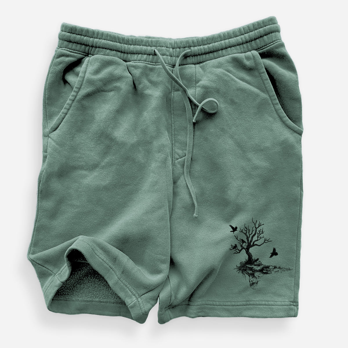 Twisted Tree with Ravens - Unisex Pigment Dyed Shorts