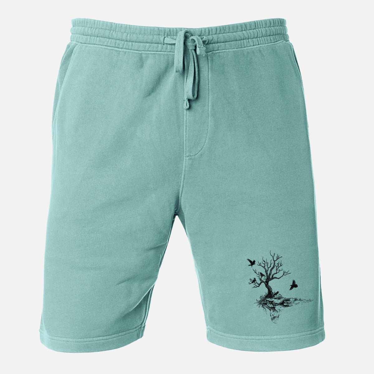 Twisted Tree with Ravens - Unisex Pigment Dyed Shorts