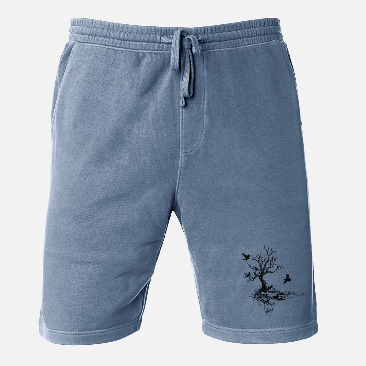 Twisted Tree with Ravens - Unisex Pigment Dyed Shorts