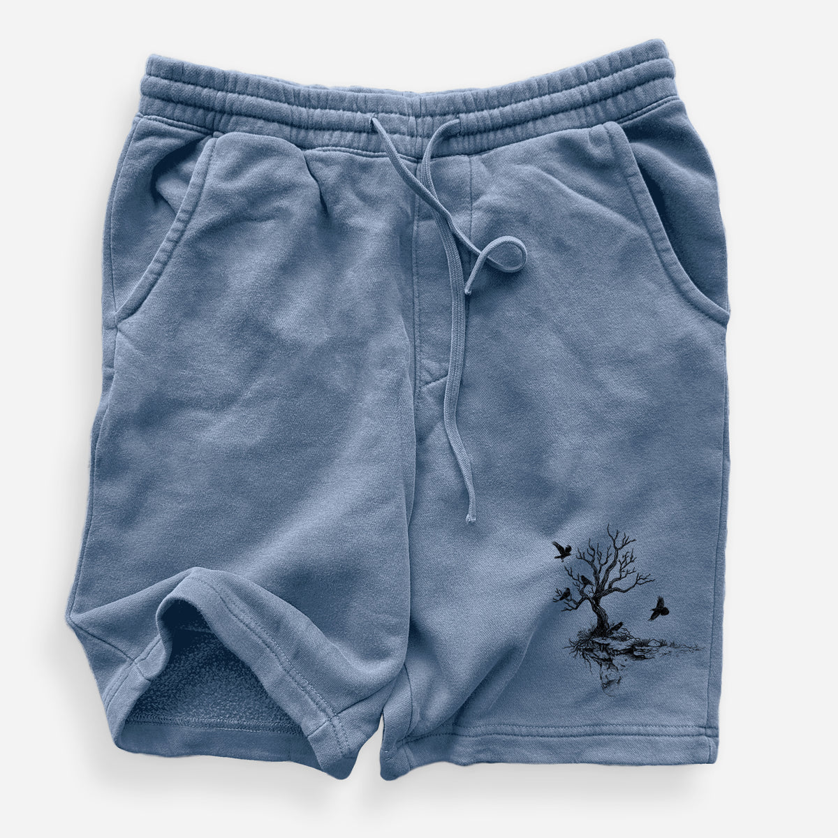 Twisted Tree with Ravens - Unisex Pigment Dyed Shorts