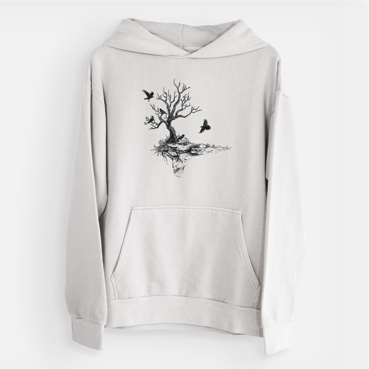 Twisted Tree with Ravens  - Urban Heavyweight Hoodie