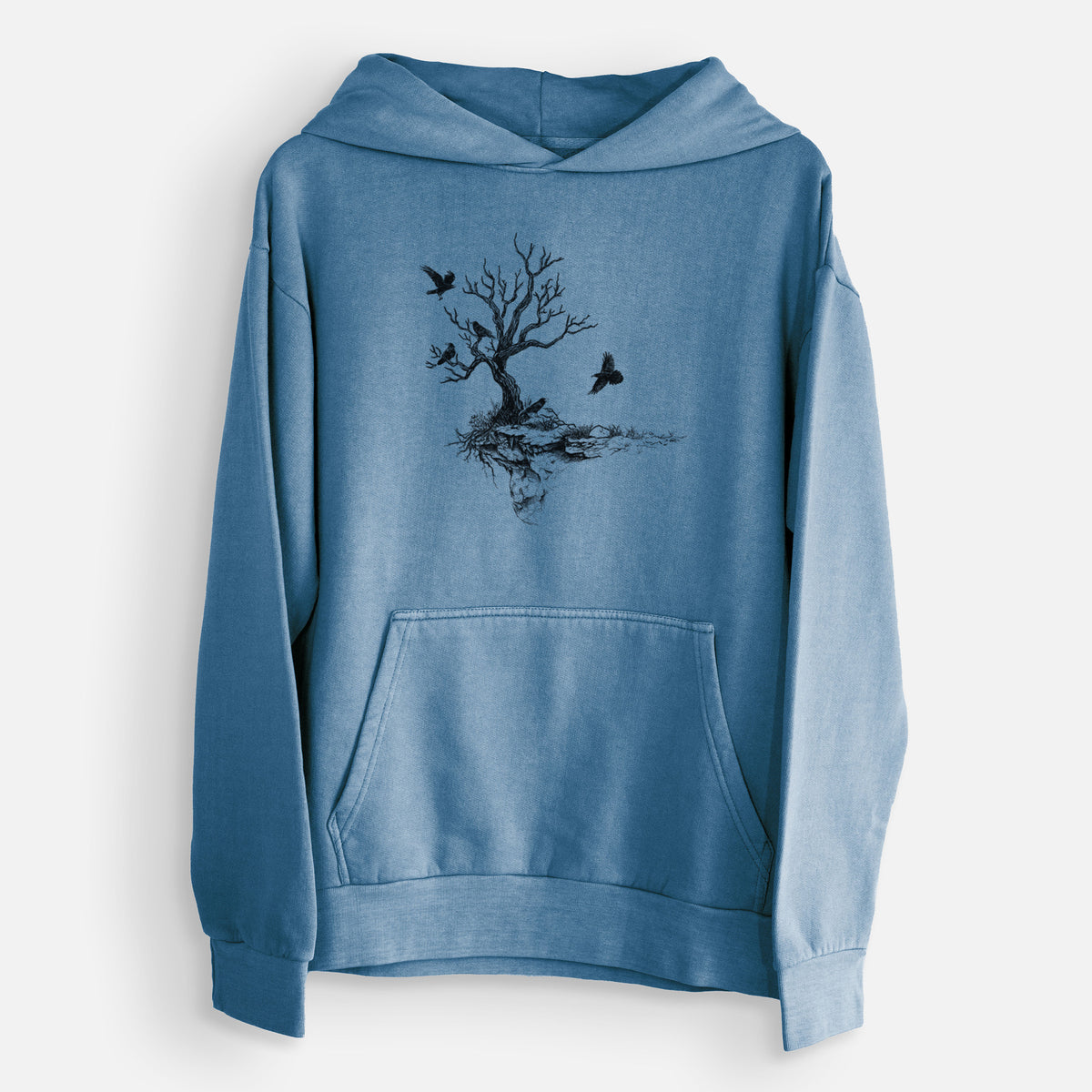 Twisted Tree with Ravens  - Urban Heavyweight Hoodie