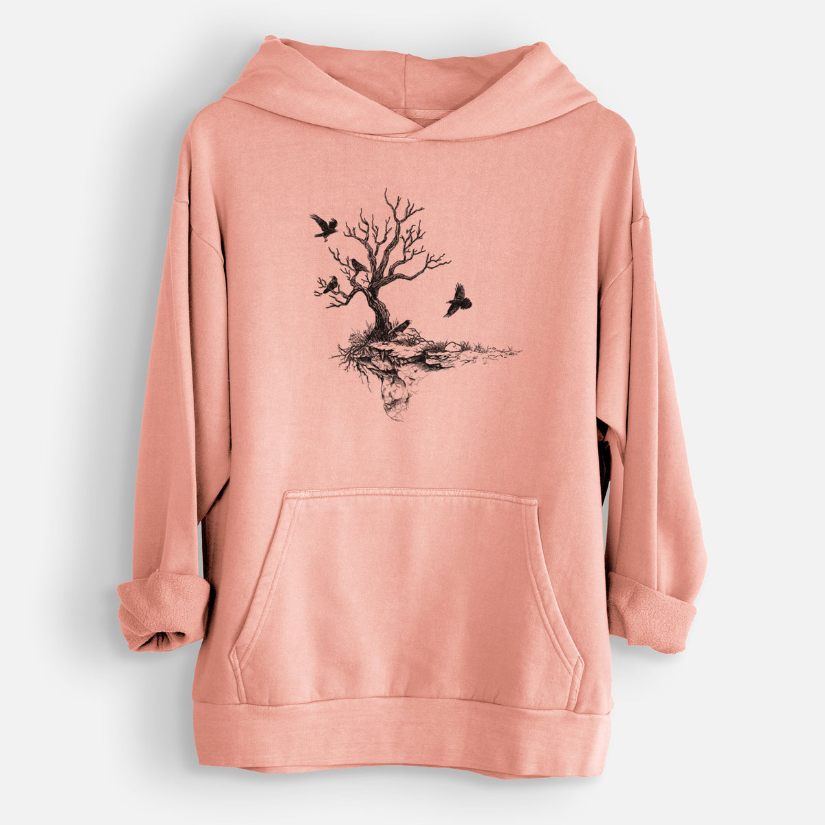 Twisted Tree with Ravens  - Urban Heavyweight Hoodie