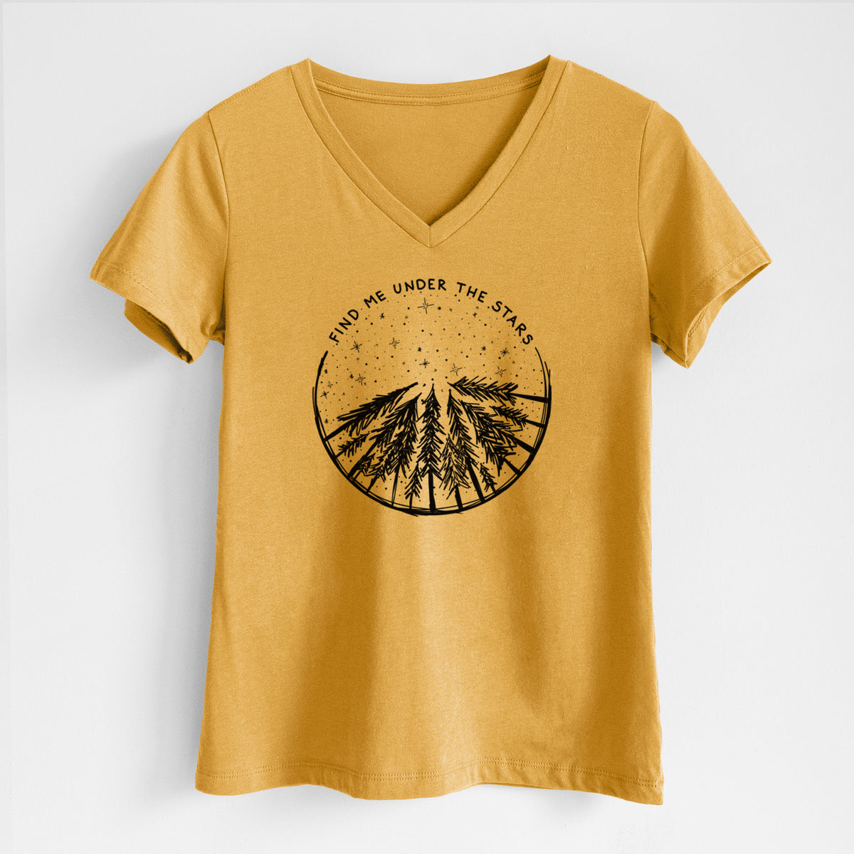 Find Me Under the Stars - Women&#39;s Lightweight Relaxed Fit 100% Cotton V-neck