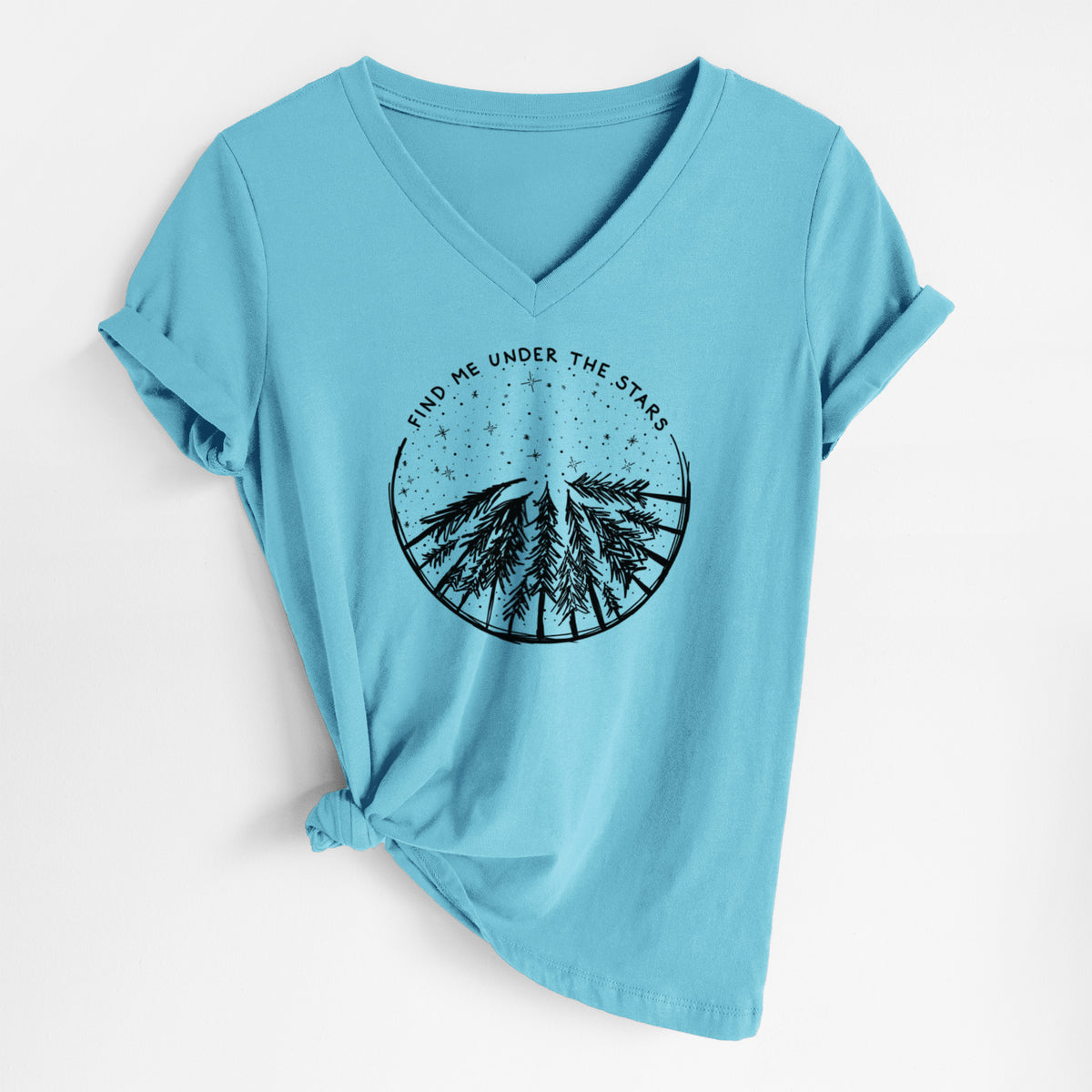 Find Me Under the Stars - Women&#39;s Lightweight Relaxed Fit 100% Cotton V-neck