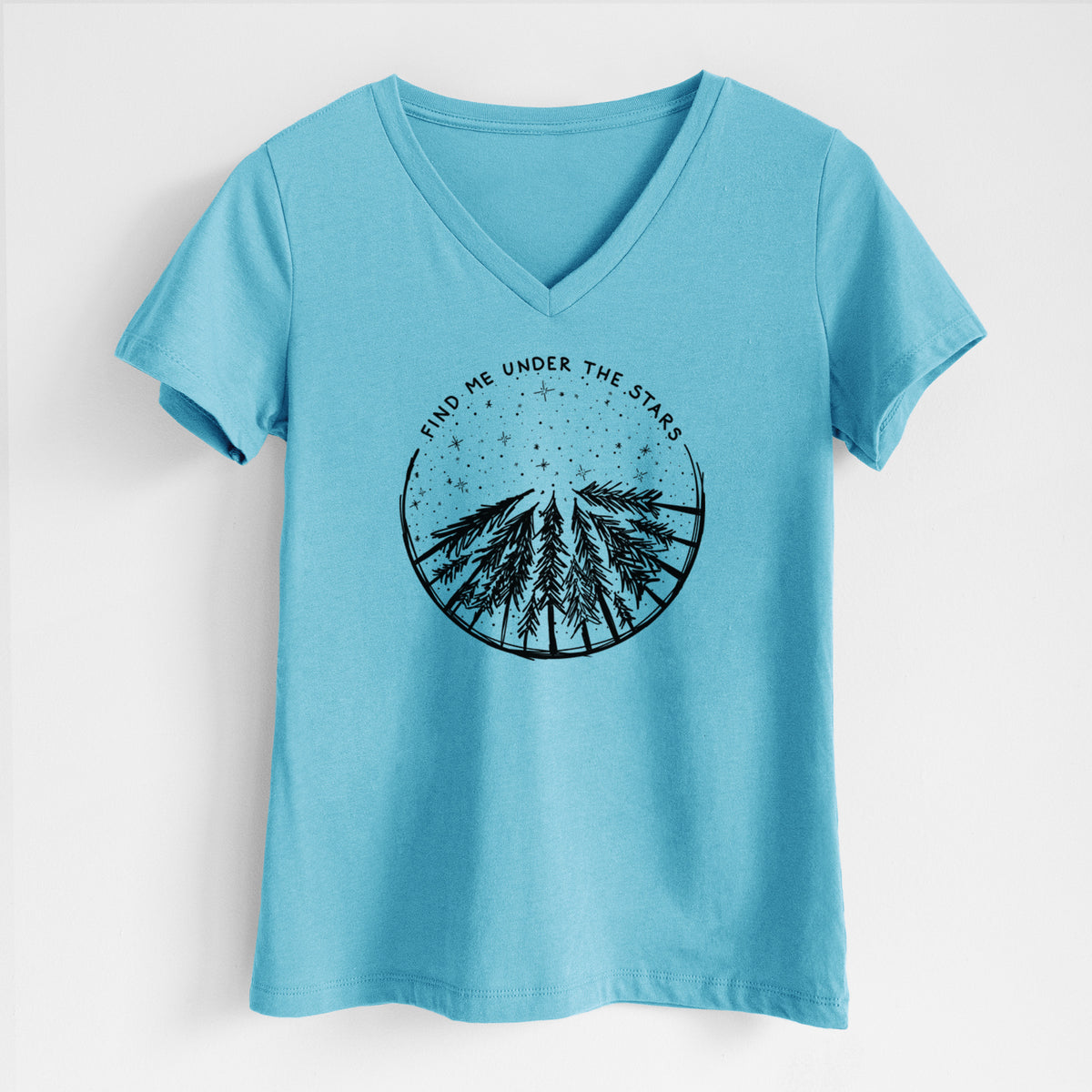 Find Me Under the Stars - Women&#39;s Lightweight Relaxed Fit 100% Cotton V-neck