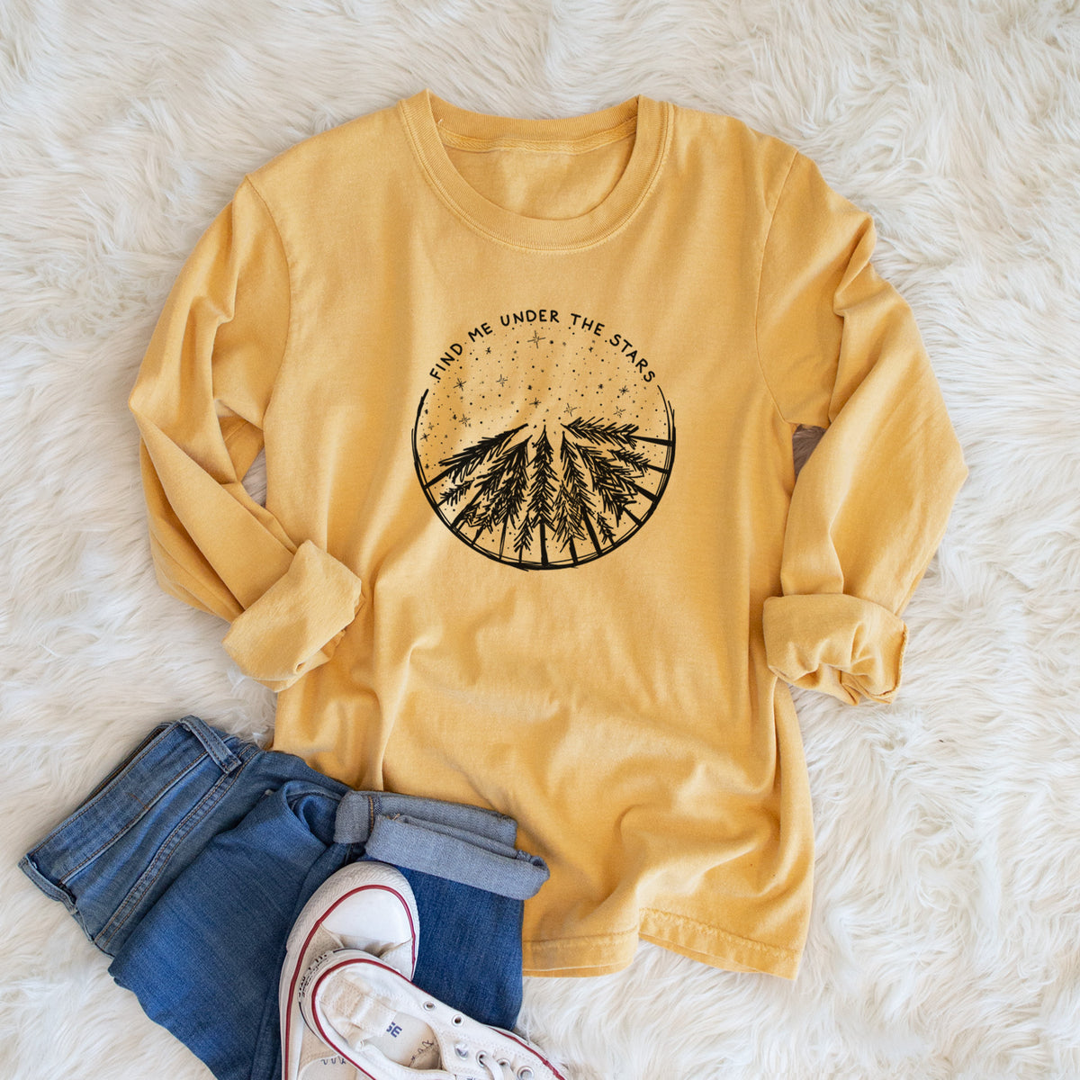 Find Me Under the Stars - Unisex Comfort Colors 100% Cotton Long Sleeve