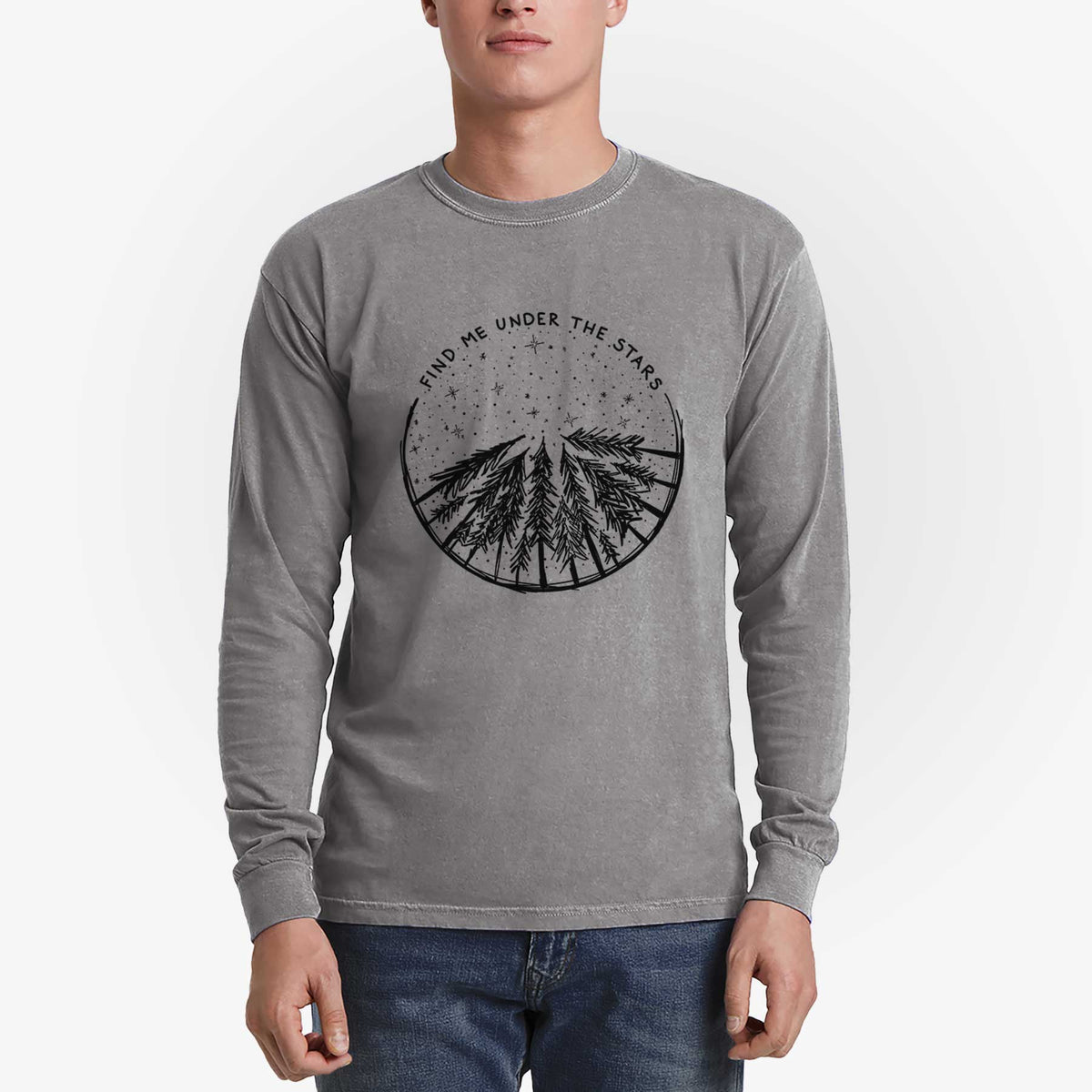 Find Me Under the Stars - Men&#39;s Heavyweight 100% Cotton Long Sleeve