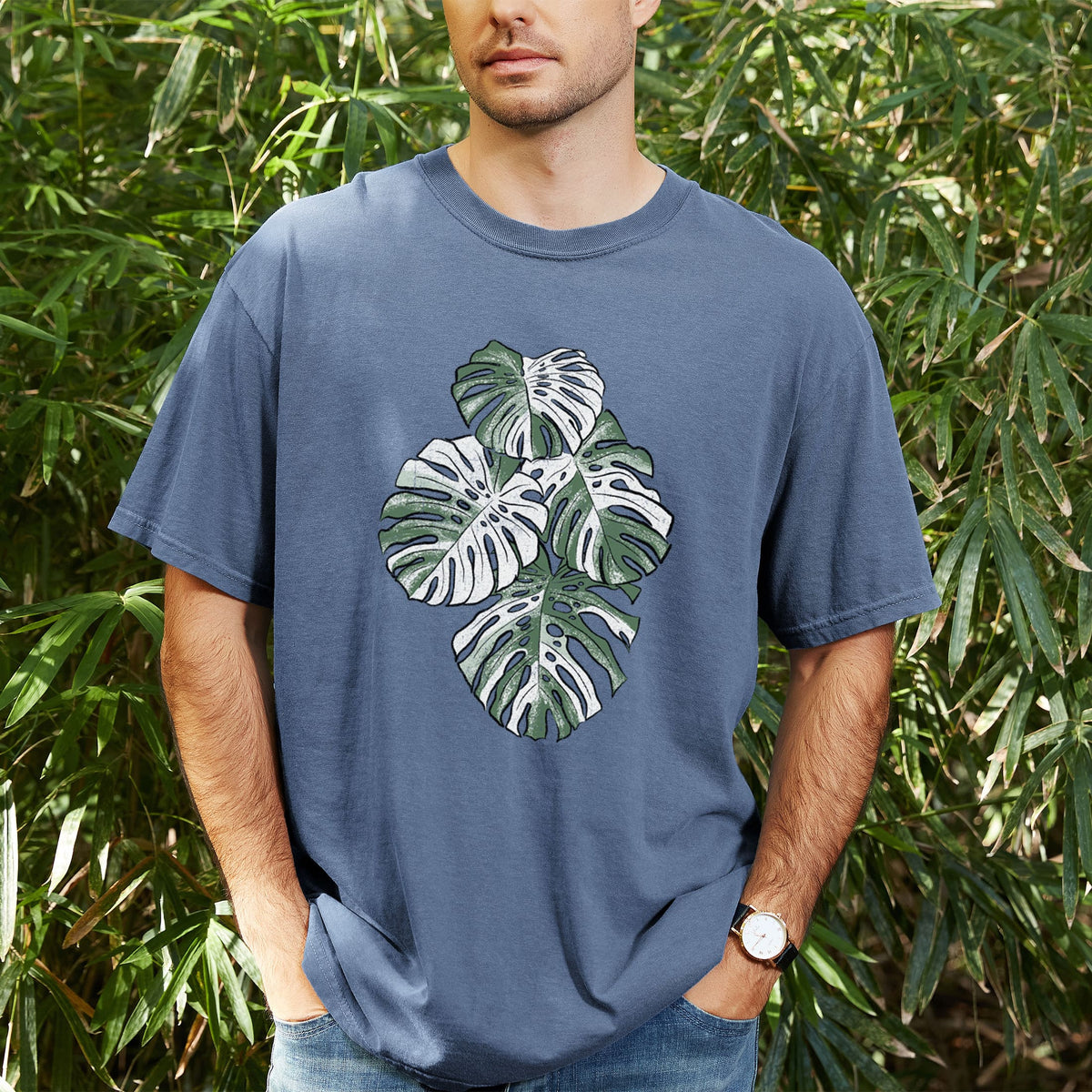 Variegated Monstera - Unisex Comfort Colors Garment-Dyed Heavyweight T