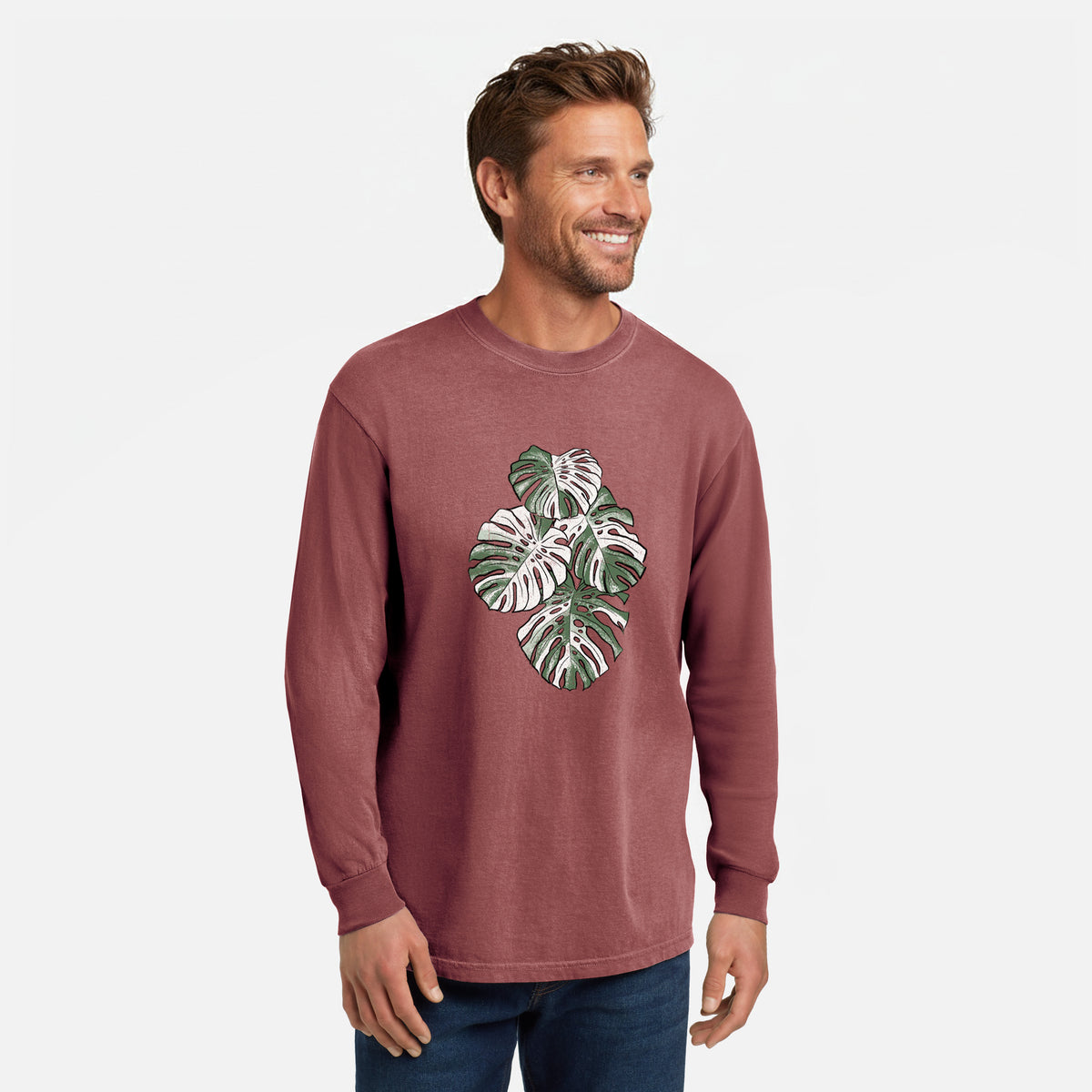 Variegated Monstera - Unisex Comfort Colors 100% Cotton Long Sleeve