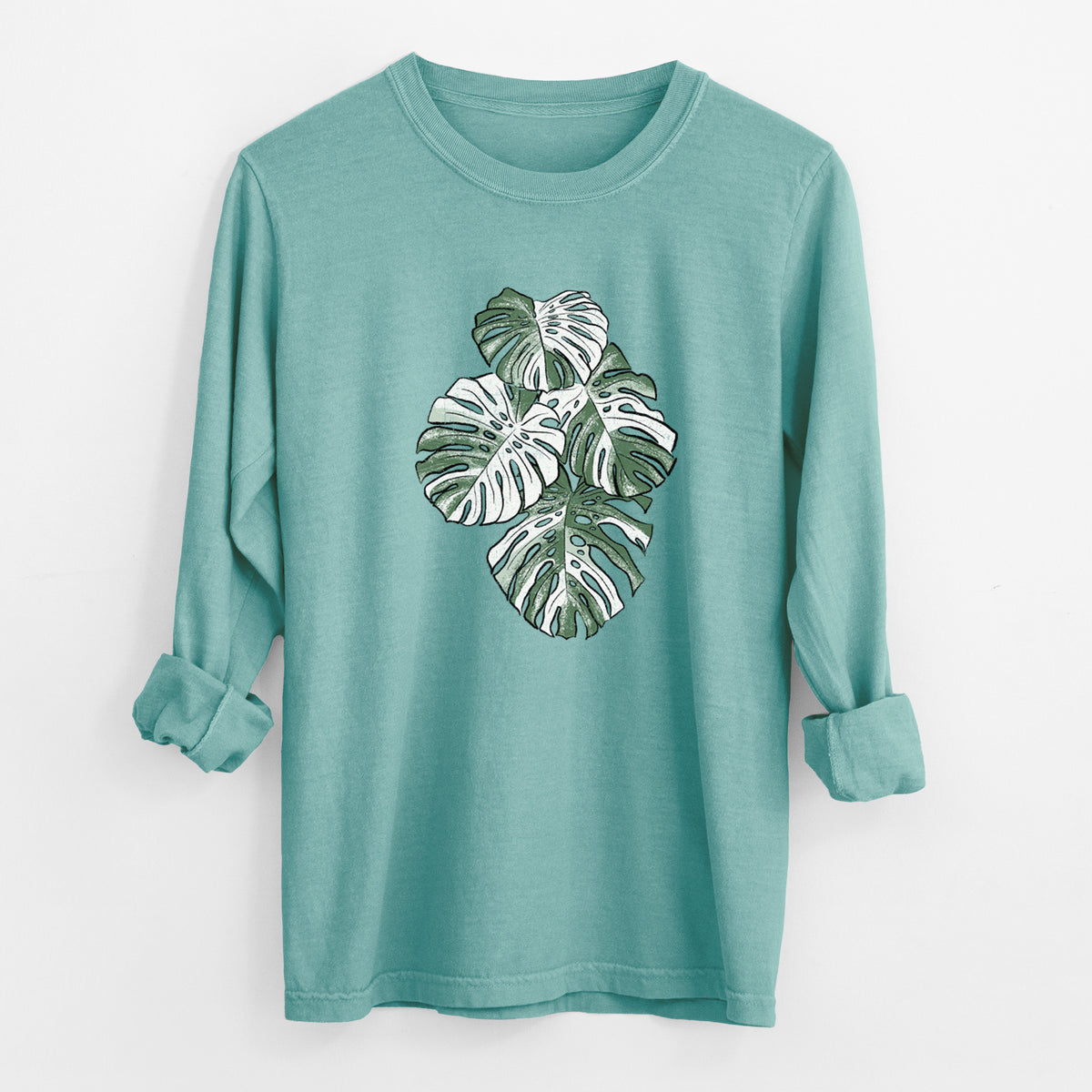 Variegated Monstera - Unisex Comfort Colors 100% Cotton Long Sleeve